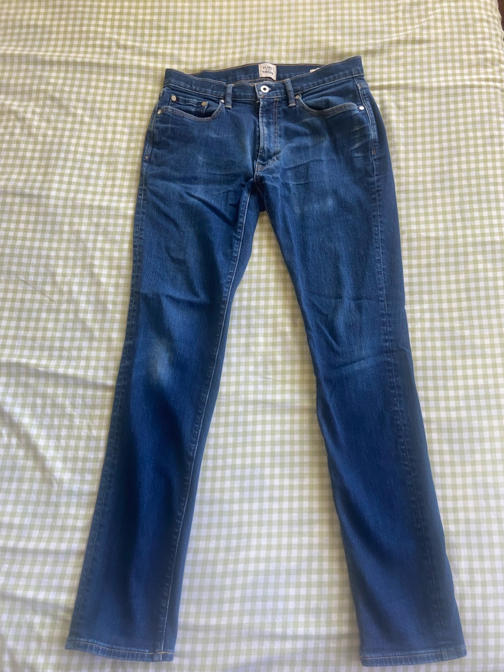 Flint and Tinder Men's Slim Fit Jeans — Deep Blue Denim
